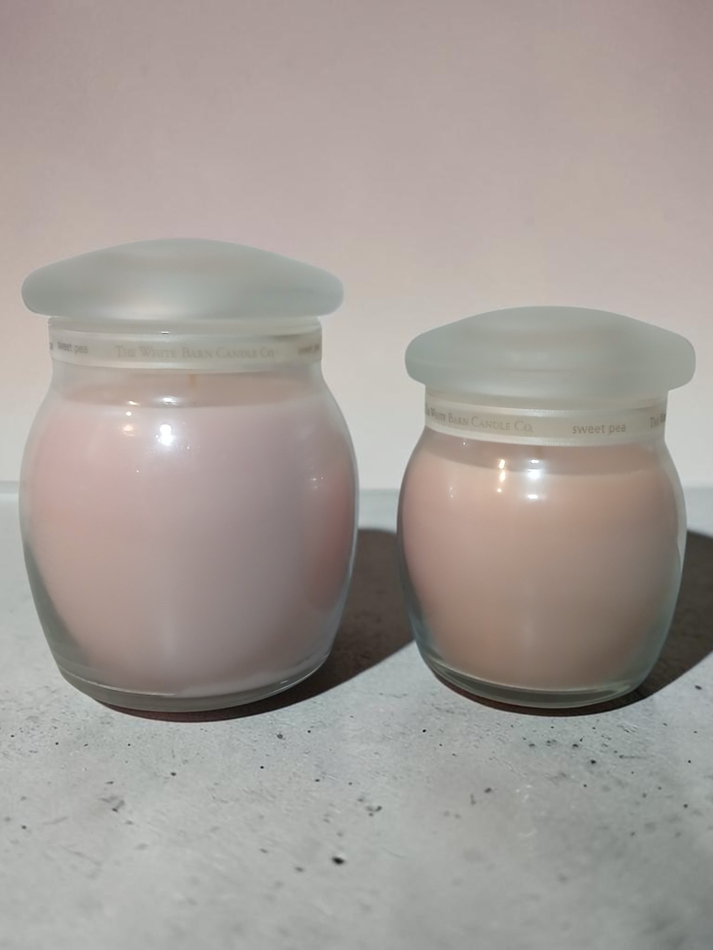 White Barn Sweet Pea Jar Candles in Soft Pink